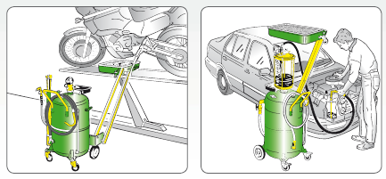 Thiết bị hút nhớt thải bằng khí nén 65 lít  Raasm 46065