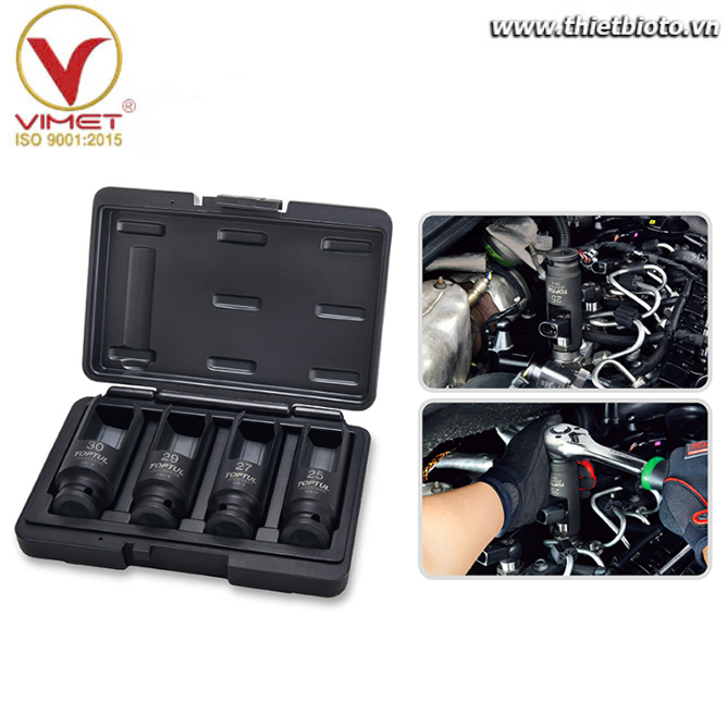 Bộ Tuýp Vòi Phun Kim Phun Dầu Diesel 4PCS TOPTUL JGAI0407