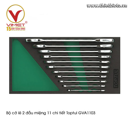 Bộ cờ lê 2 đầu miệng 11 chi tiết Toptul GVA1103