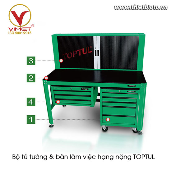 Bộ tủ tường & bàn làm việc hạng nặng TOPTUL